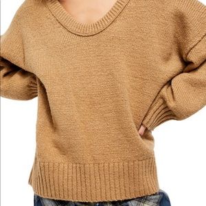 Free People Brookside Sweater, Desert Camel, XS